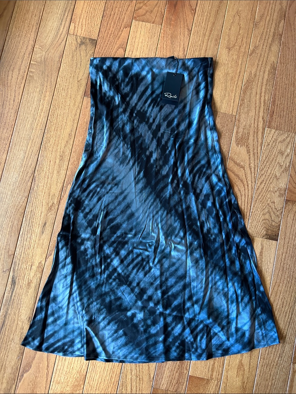 Rails Blue and Black A-Line Satin Skirt
